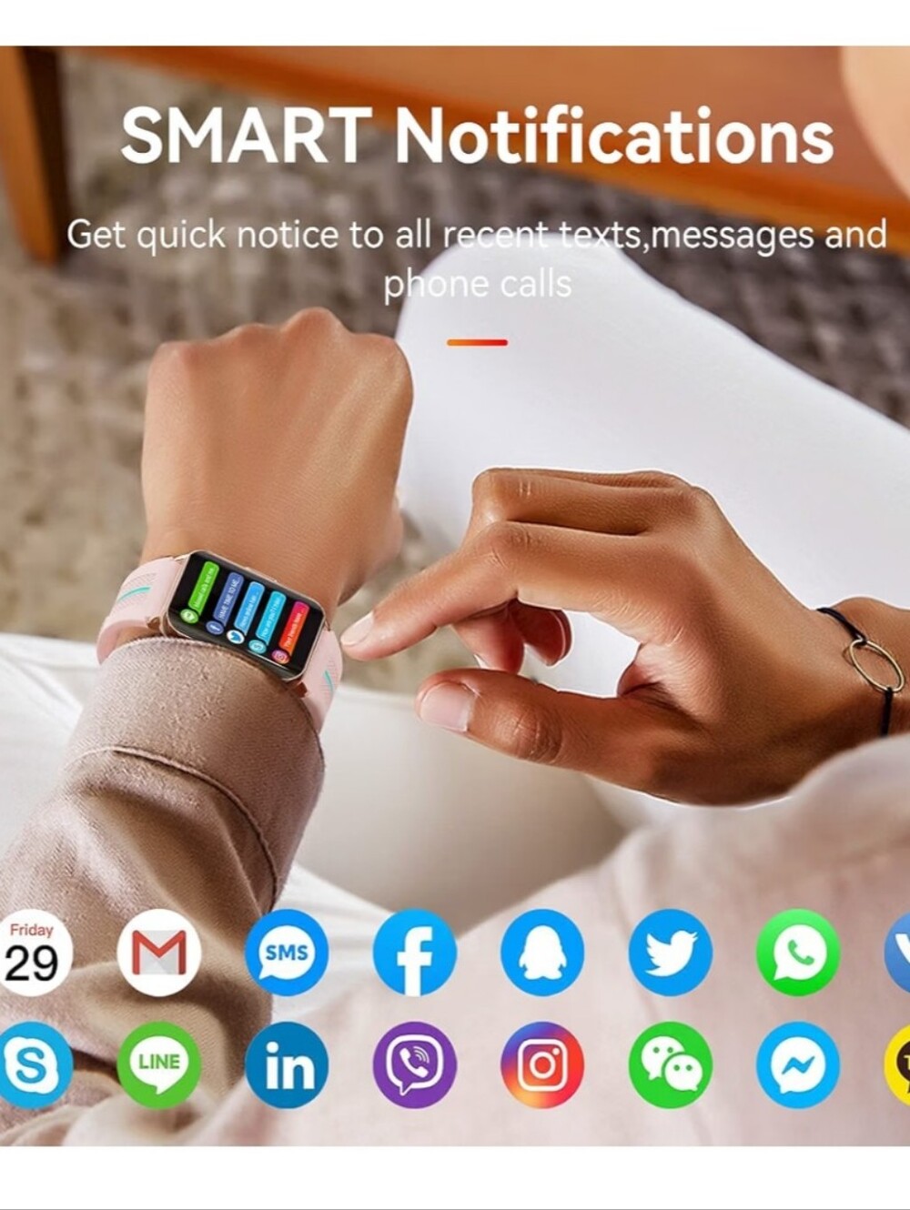 Smart Watch for Android iOS Phones,1.57 inch Full Touch Screen - Picture 5 of 7